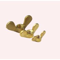 Brass Standard Wing Nuts Thumb Screw Type, Quick Release Hand Tightening Wing Nuts for Industrial Assembly Furniture and Equipment Maintenance